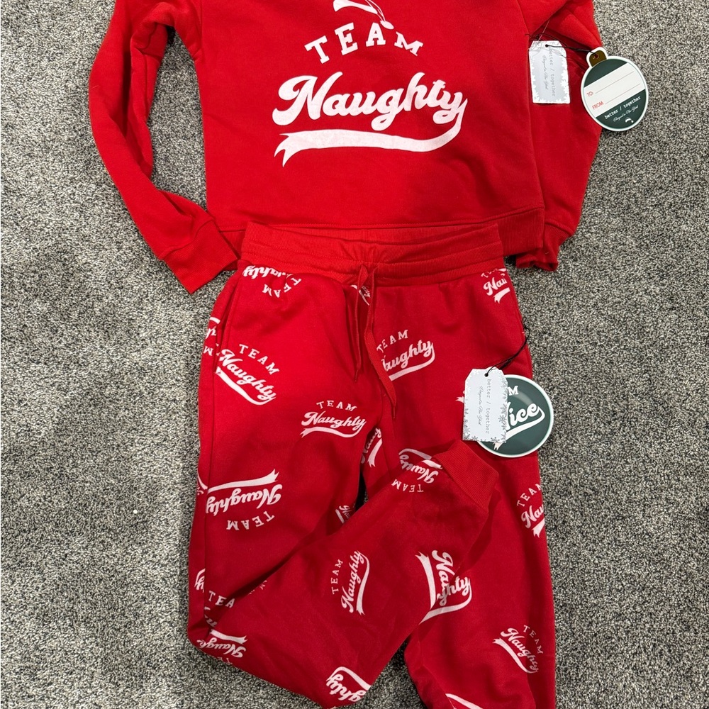 Team Naughty Red Pajama Set